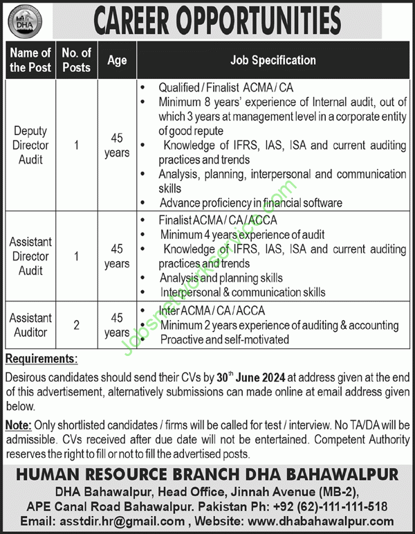 Dha Bahawalpur New Jobs Latest Advertisement Online Apply Jobs In Pakistan By Jsn 