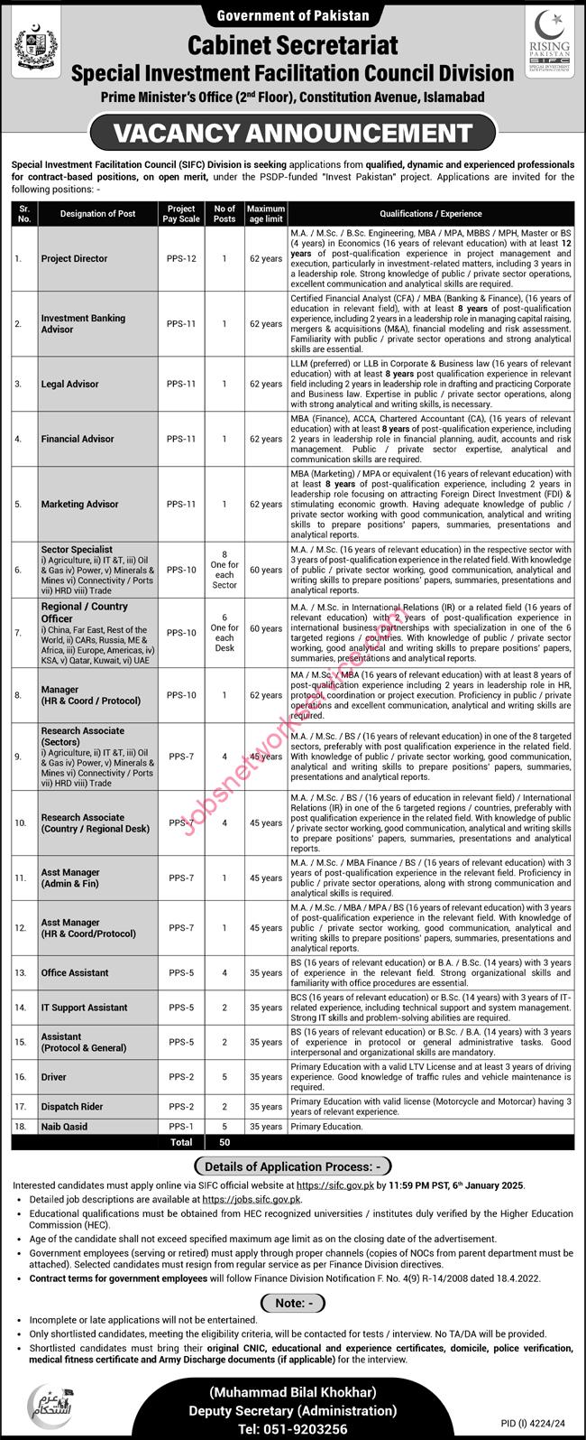 Government Of Pakistan Cabinet Secretariat Islamabad Jobs 2025 Latest 